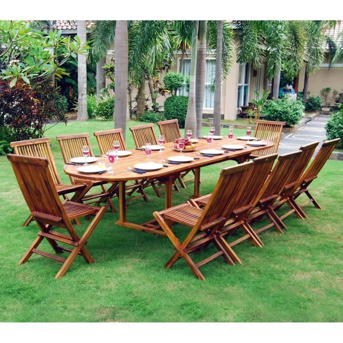 Ensemble Salon De Jardin En Teck Huile 10 A 12 Places Table