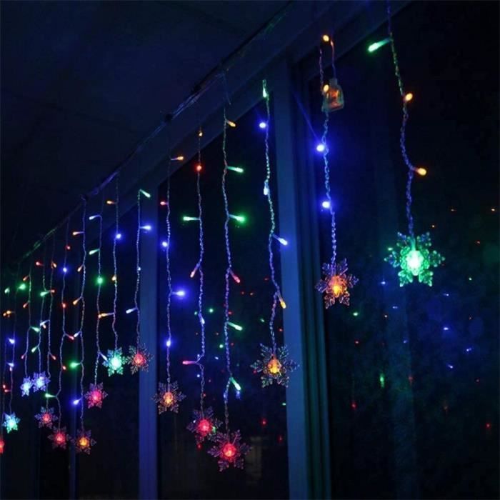 GUIRLANDE LUMINEUSE,MulticolourPrise de l’UEGuirlandes lumineuses LED flocon de neige, rideau