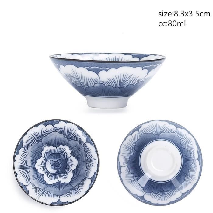 Ufengke Tasse à Thé Chinoise Dragon Or - Porcelaine Bleue Et Blanche 300ml Avec Couvercle, Filtre Et Soucoupe