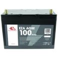 EZA Batterie Auxiliaire AGM 100Ah Etanche et sans Entretien Camping-Car Noir-1