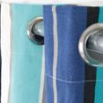 BAYA - Rideau en polycoton à rayures 140 x 250 cm Bleu/Blanc-1