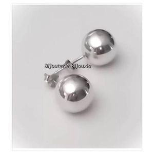 Boucles D'oreilles Clous - Demi-boule 8 Mm En Argent Massif 925 - Neuf Avec étiquettes