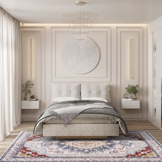 Tapis Salon Vintage GENIMO - Motif Persan, Lavable En Machine, Antidérapant - Parfait Pour Chambre, Cuisine, Entrée (140x200 Cm, Vert)