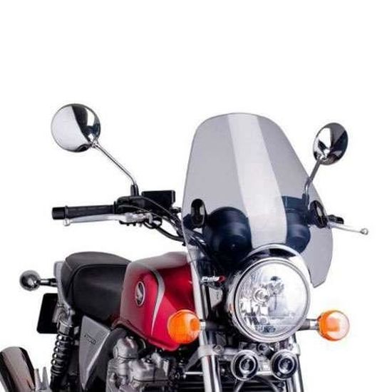 Pare-brise Moto Puig America I Transparent - Modèle 5936W, Compatible Honda Shadow, Suzuki Intruder, Kawasaki Vulcan, Etc.