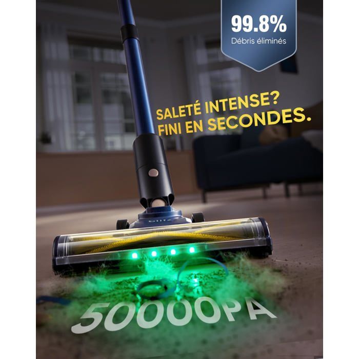 Vistefly V15 Aspirateur Balai sans Fil, 32000pa 500W Aspirateur sans Fil Puissant avec Écran Vistefly V15 Aspirateur Balai sans Fil, 32000pa 500W Aspirateur sans Fil Puissant avec Écran