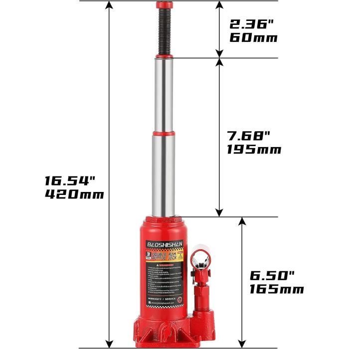 Cric Hydraulique Roulant 1,5 Tonnes HYCHIKA - Hauteur De Levage 135 à 320 Mm, Pour Voiture, SUV, Changement De Pneu - Sécurité, Poignée Ergonomique - 7