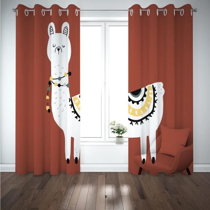 Rideaux Occultants VASENA Lot De 2 - Chaton Mignon 3D Pour Chambre Enfant Fille Garçon - Rideaux Thermiques Acoustiques Opaque 140x160 Cm