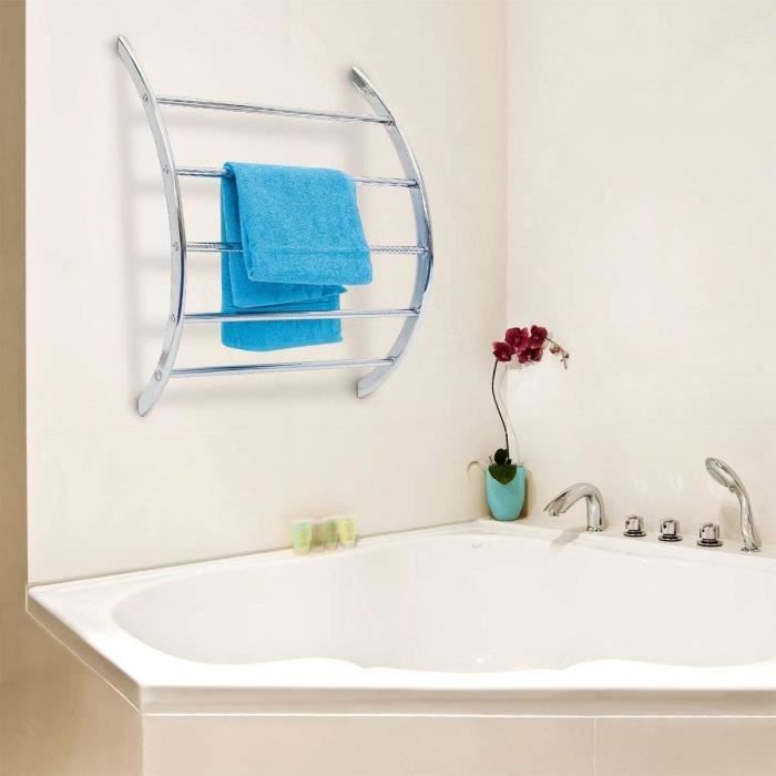 Universal - Porte-serviettes Perforateur Porte-douche gratuit Accessoires  de salle de bains Organisateur mural pliant Crochet Suspension Blanc  Brillant Etagère de stockage en aluminium