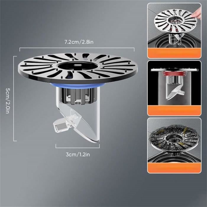 2 Pièces Clapet Anti Odeur, Anti Odeur Douche, Bouchon Douche Anti Odeur Pour Sol De Douche Noyau Deodorant De Siphon De Sol De Balcon De Cuisine Et De Salle De Bain 79340976