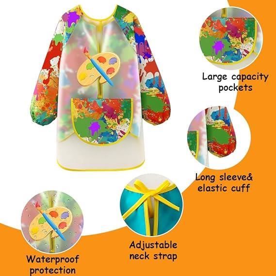 Tablier de peinture - Enfant - Gris - Imperméable - Lavable - Antipoussière - Jeux