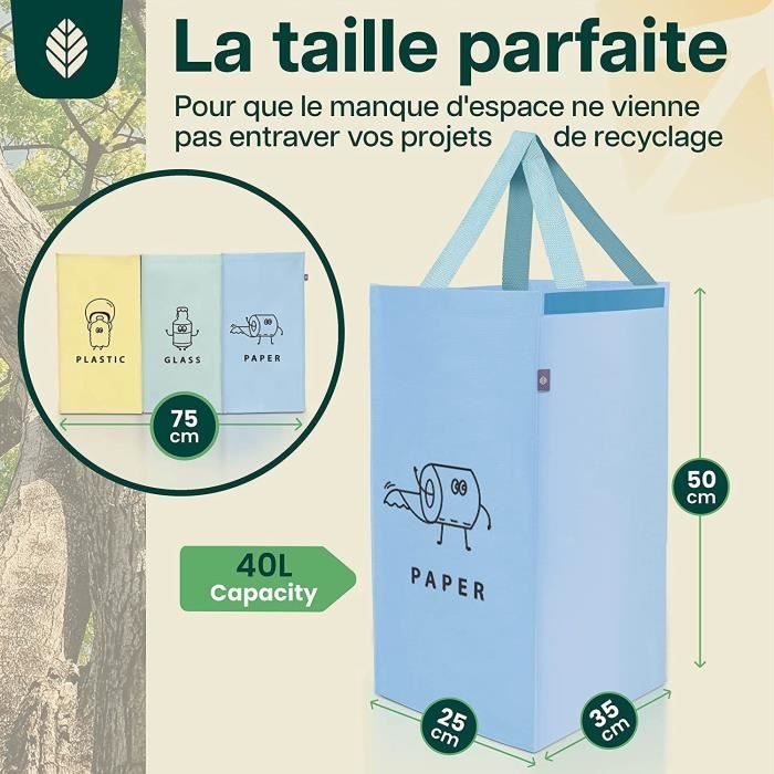 Poubelle,support De sac poubelle blanc De cuisine, séparation des déchets  De toilette, recyclage, outils De nettoyage - Type 40L - Cdiscount Maison