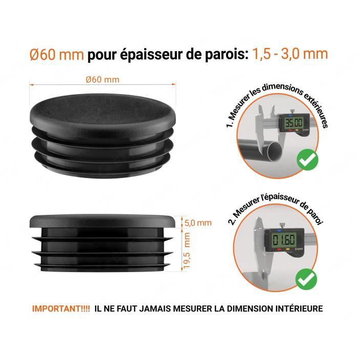 Bouchons Silicone T Noire - Lot De 30 - 6mm Diamètre - Haute Température