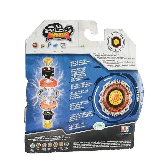 Infinity Nado Toupie Non-Stop Battle Deluxe Ares Wings – Jouet Combat Magnétique Enfant 5-12 Ans – Lanceur Reverse + Anneaux Métal – Top Cadeau Garçon Fille