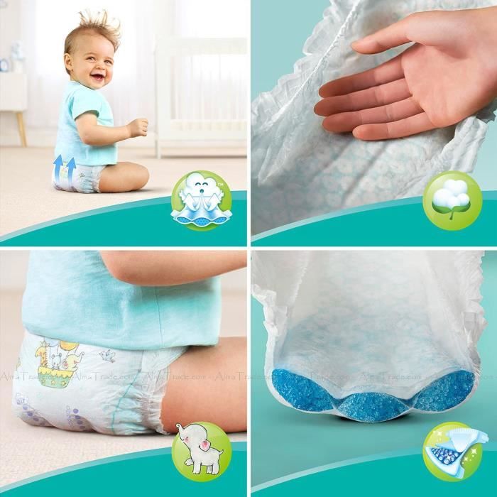 PAMPERS Baby-dry couches taille 2 (4-8kg) 120 couches pas cher 