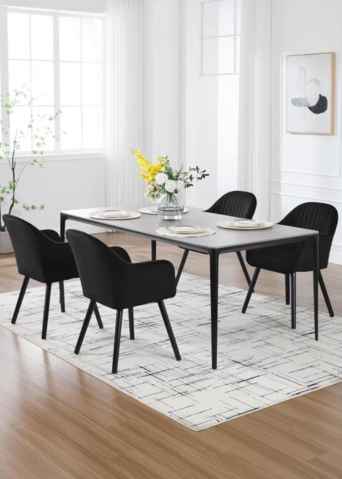 Lot de 2 chaises de salle à manger en plastique noir | Leroy Merlin