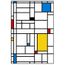 Tableau Toile Encadrée - Composition Avec Grand Avion Rouge De Piet Mondrian - Décoration Murale 30x30 Cm