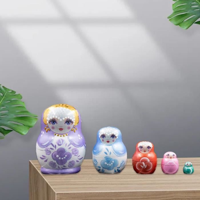 Poupées gigognes russes roi - 5 pièces en bois - Thème traditionnel