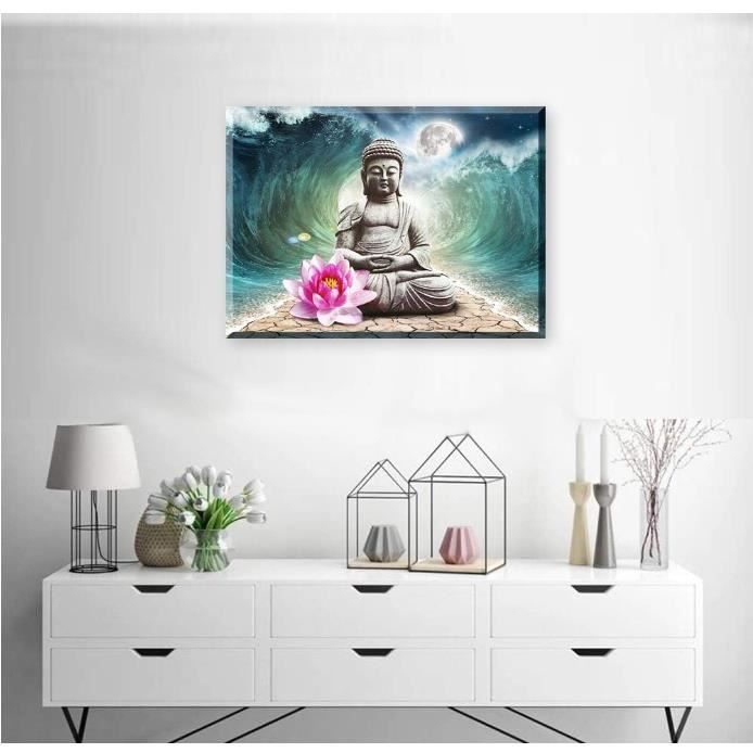 Tableau Déco Bouddha Sur Toile - Impression Moderne - 020113-289