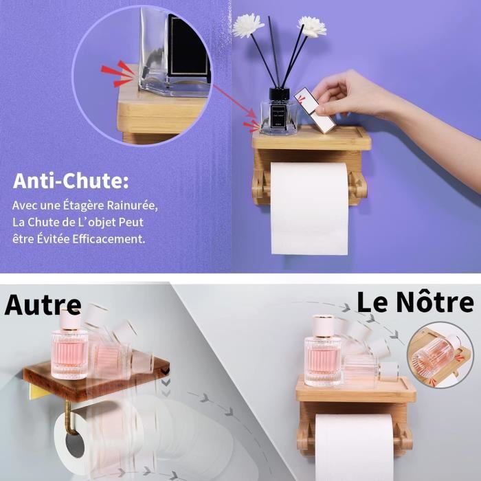 Allecto Plus - Porte-rouleau De Papier Toilette 2 En 1 Avec étagère