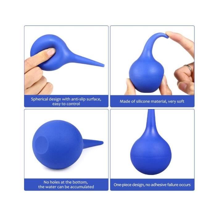 Poire à Lavement D'oreille 60 Ml - 2 Pièces En Silicone - Pour Nettoyage Oreille Bébé, Adulte - 11