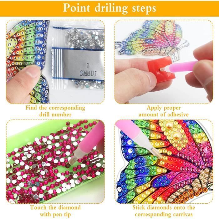 WEBEEDY 2 Set DIY Mosaïque Cercle Miroir Kit Mosaïque Artisanat Kits pour Adultes DIY Miroir Kit