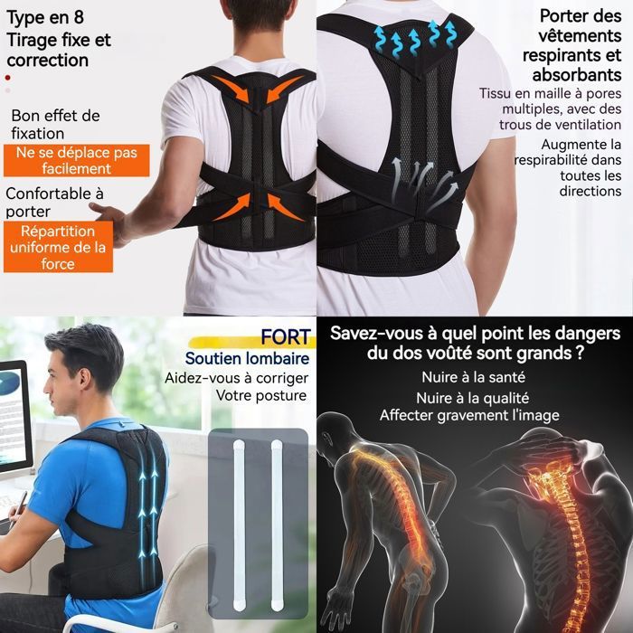 Correction du dos TD® Taille M Convient pour un tour de taille de