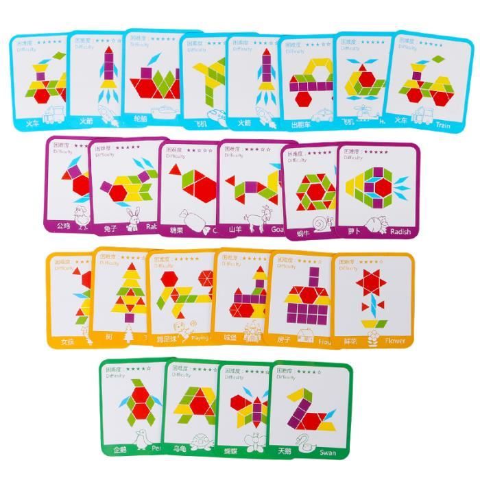 MARAYAN Casse tete enfant-Jeux Montessori 2 3 4 5 ans-Smart games-Tangram-Jouet  puzzle bois,Cadeau Fille Garcon-Apprendre Couleurs - Cdiscount Jeux - Jouets