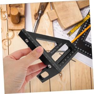 Règle de Mesure pour Menuiserie 45/90 Degrés Triangle Tracteur Carré Outil de Mesure en Alliage d'Aluminium pour Ingénieur Charpentier