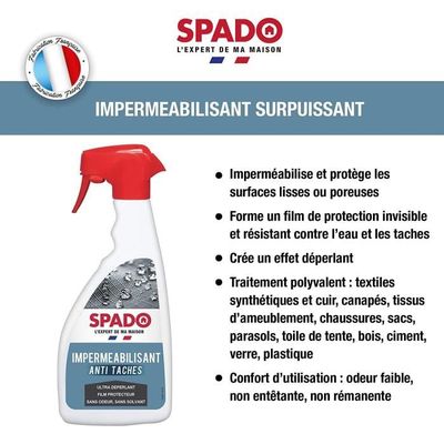 Imperméabilisant Anti-Taches Spado 500 ML - Protection Surfaces Textiles, Cuir Et Plus - Base Aqueuse