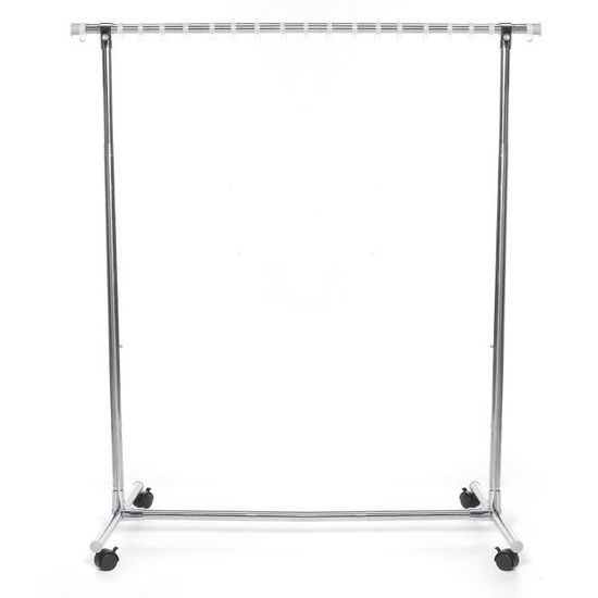 Tatkraft Falcon Portant Vêtements Robuste - Réglable En Hauteur/Largeur - 4 Roues - 45 Cintres - Assemblage Sans Outils