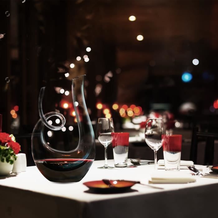 Carafe à Vin 1,5 L Avec Aérateur Intégré - Carafe Verre Transparent Filtrante Pour Vin Rouge, Idéale Pour Dégustation & Cadeau