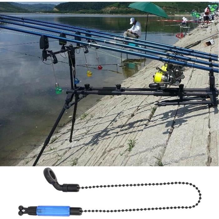 Pêche à la carpe Dr. Fish Swinger kit lumineux de 4 Indicateurs LED de chute, Set von 3 Kettenschwingen mit Box