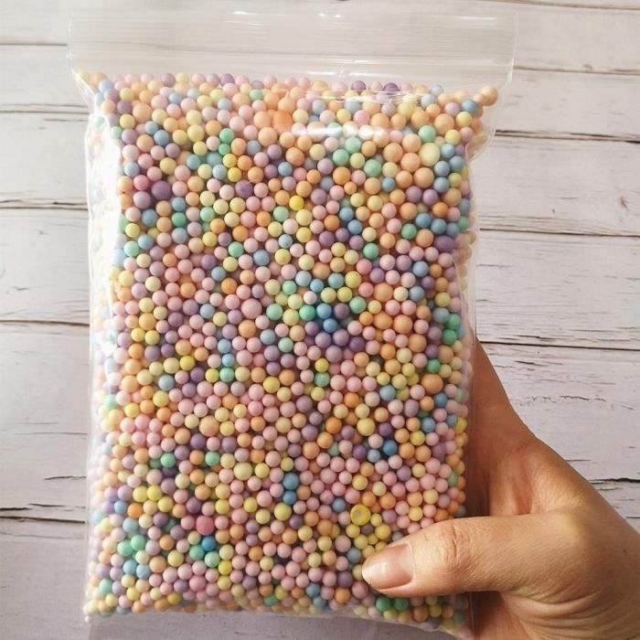 30 G Boules De Mousse Polystyrène – 4-6 Mm – Multicolores – Pour Slime, Cadeaux, DIY – Décoration – Pas Pour Moins De 3 Ans