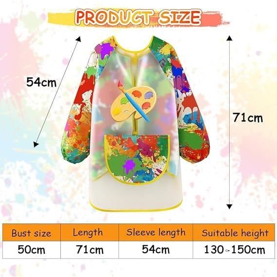 Tablier de Peinture - Non spécifié - Enfant 6-12 Ans - Imperméable - Manches Longues - Poche Extérieure - Beaux-Arts et Loisirs créatifs