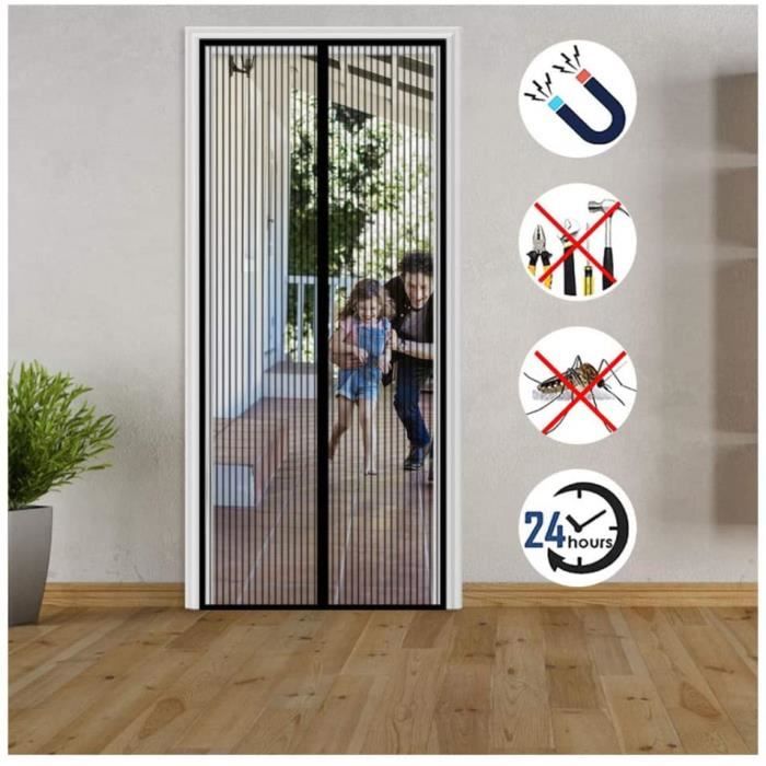 Moustiquaire rideau magnétique avec fermeture aimantée pour votre porte