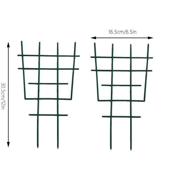 Lot De 8 Supports Pour Plantes Grimpantes - Tuteurs Plastique Noir Réutilisables - 4 Tailles (6 à 14 Cm)