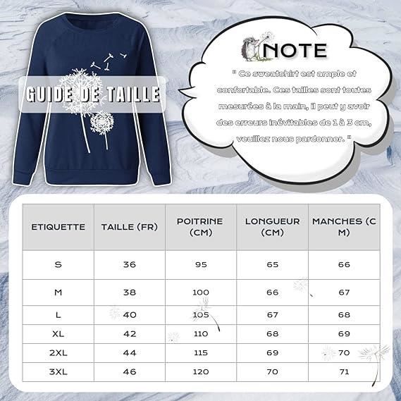 Lot De 2 Sweats Femme Sans Capuche - Chaud, Manches Longues, Col Rond, Couleur Unie, Coupe Décontractée