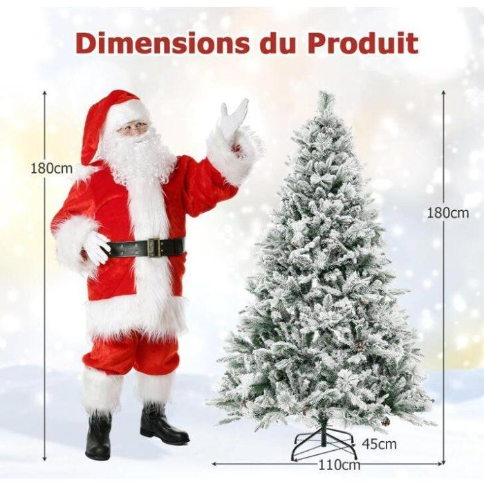 Sapin De Noël Artificiel Lumières - RELAX4LIFE - 120 CM - 100 LED Multicolores - 8 Modes D'Eclairage - Modes De Minuterie - Maison
