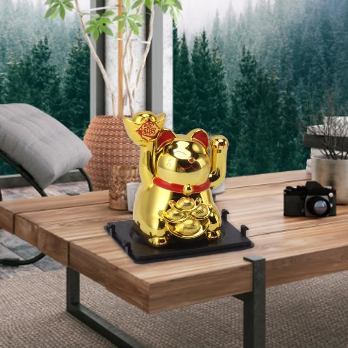 Ornement de chat porte-bonheur à énergie solaire de 4.3 pouces, bras ondulé en céramique Maneki Neko, décoration de bureau de voiture, Figurine de mascotte 15 Ornement de chat porte-bonheur à énergie solaire de 4.3 pouces, bras ondulé en céramique Maneki Neko, décoration de bureau de voiture, Figurine de mascotte 15