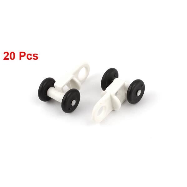Sourcing Map Lot De 8 Galets Roulettes Pour Rail Rideaux – Poulies Crochet Blanc 8,5 Mm – Silencieuses Et Faciles à Installer Pour Voilage Et Fenêtre