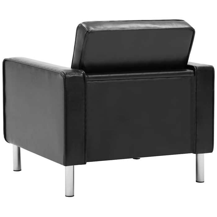 VidaXL Fauteuil Long Avec Coussin Et Accoudoir Droit Noir Tissu, Fauteuil, Fauteuil De Détente, Fauteuil Long Rembourrée, Fauteuil De Salon