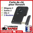 Carte Cle Coque Case 3 Boutons Card Compatible Renault Megane 2 Scenic Clio 3-0