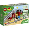 LEGO® 10872 DUPLO Town Les Rails Et Le Pont Du Train, jouet pour enfants 2-5 ans, Jeu De Construction Avec Klaxon en Brique Sonore-0