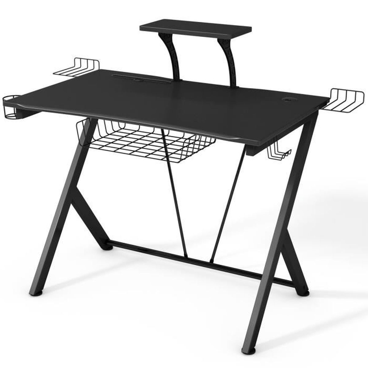 Bureau Gamer Bureau De Jeu Pour Gaming Avec Tablette Pieds En Y Inverse 1 Porte Gobelet 3 Crochets 106 X 60 X 98cm Noir Achat Vente Bureau Bureau Gaming Bureau De Jeu Soldes