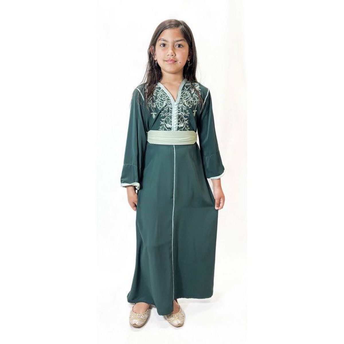 Caftan / Takschita Marocaine - Taille M - Vert Multicolore - Neuf Avec étiquettes