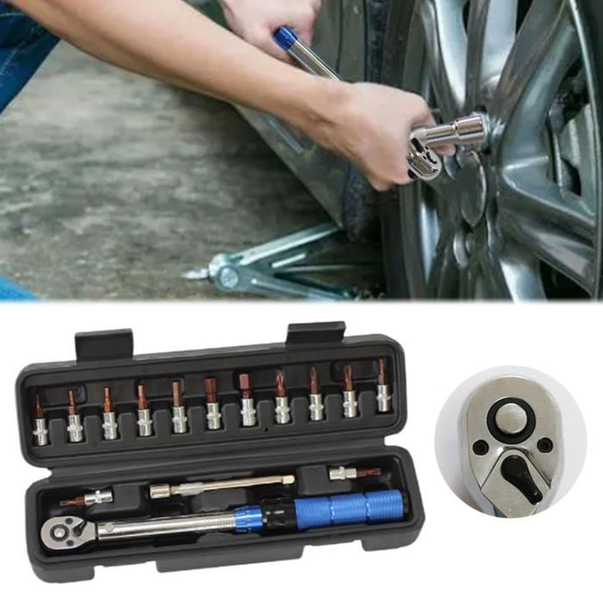 Clé Dynamométrique Réglable Pour Vélo - 2-24 Nm, 1/4 Drive, Avec étui - BIKE HAND, Taiwan