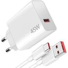 NO BRAND 45W Chargeur Rapide avec Câble USB C 1m pour XiaoMi Redmi Note 14 5G 14 Pro, Chargeur Turbo pour Xiaomi Pad 6 5 Redmi Pad
