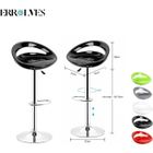 ERROLVES® 2pcs tabourets de bar télescopique - ABS Noir - Chaise Pieds métal chromé - L 43 x P 43 x H 101 cm