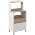 HOMCOM - Meuble de Rangement Micro-Ondes - Panneau de particules - 60x40x131cm - Blanc