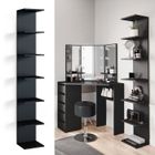 Vicco Étagère murale Étagère sur pied Bibliothèque Paolo noir Étagère suspendue 7 niveaux